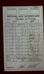 Score card Cribbageland