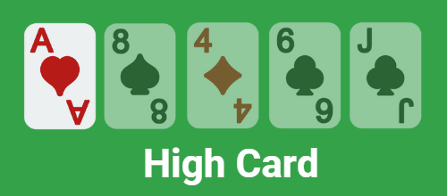 Example of a High Card hand in poker