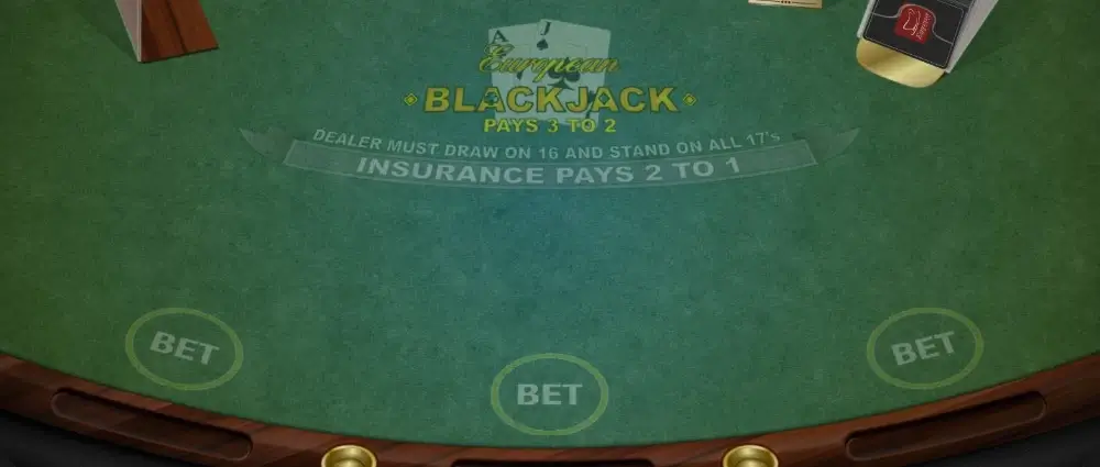 European Blackjack Table Layout