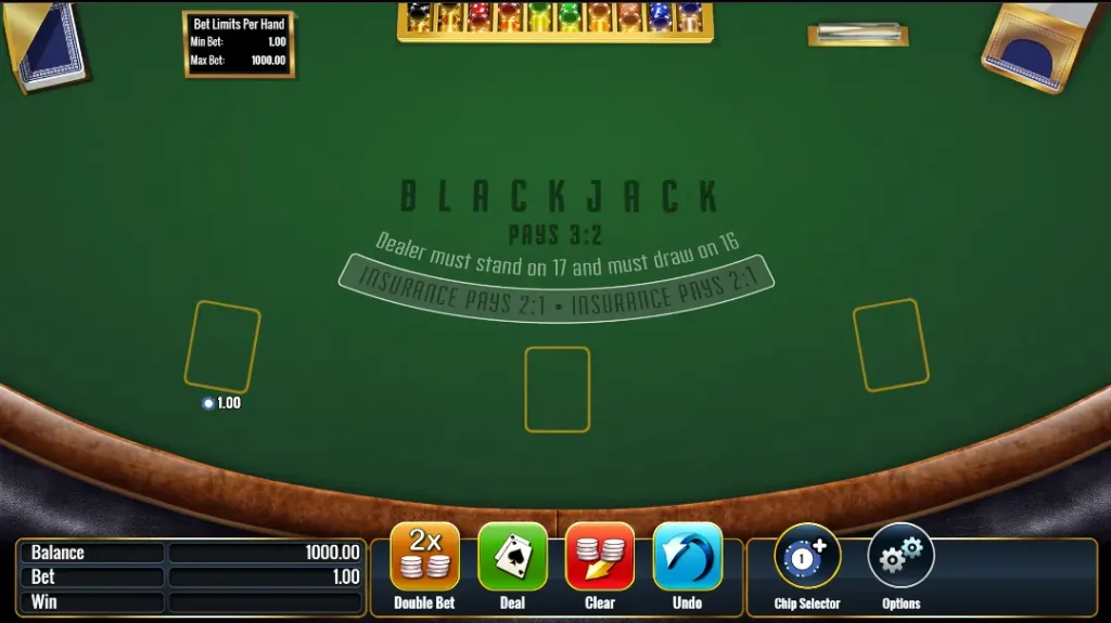 Multihand Blackjack Table Example
