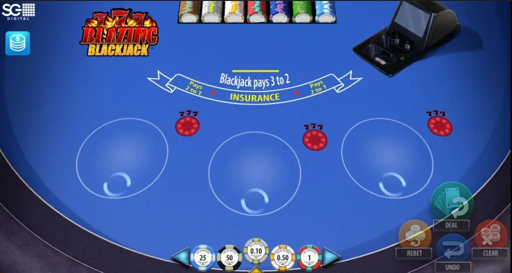 Blazing 7s Blackjack Example
