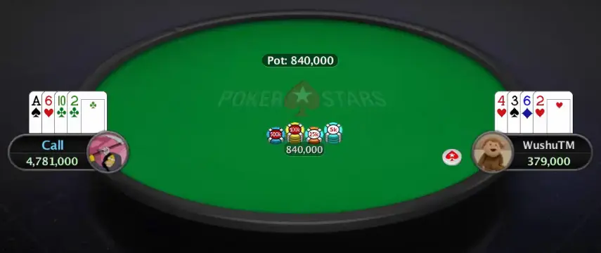 Example of Badugi Poker gameplay