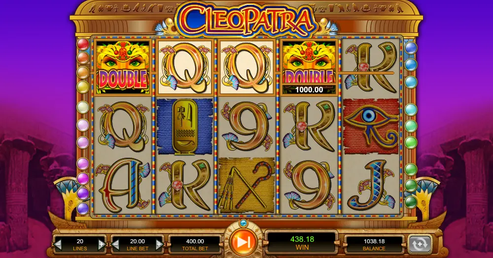 Screenshot of the online Cleopatra slot machine