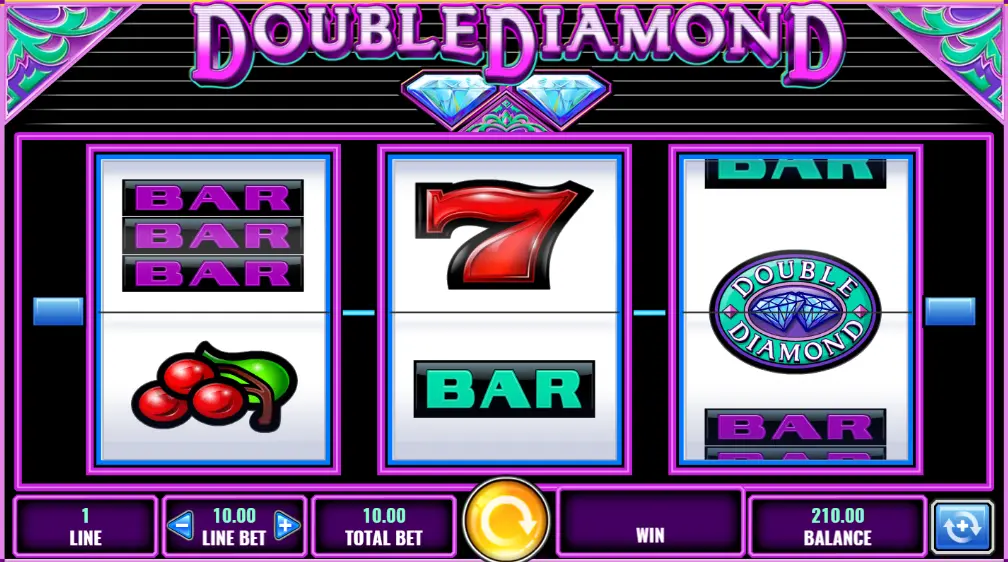 Screenshot of the free online Double Diamonds slot machine by IGT