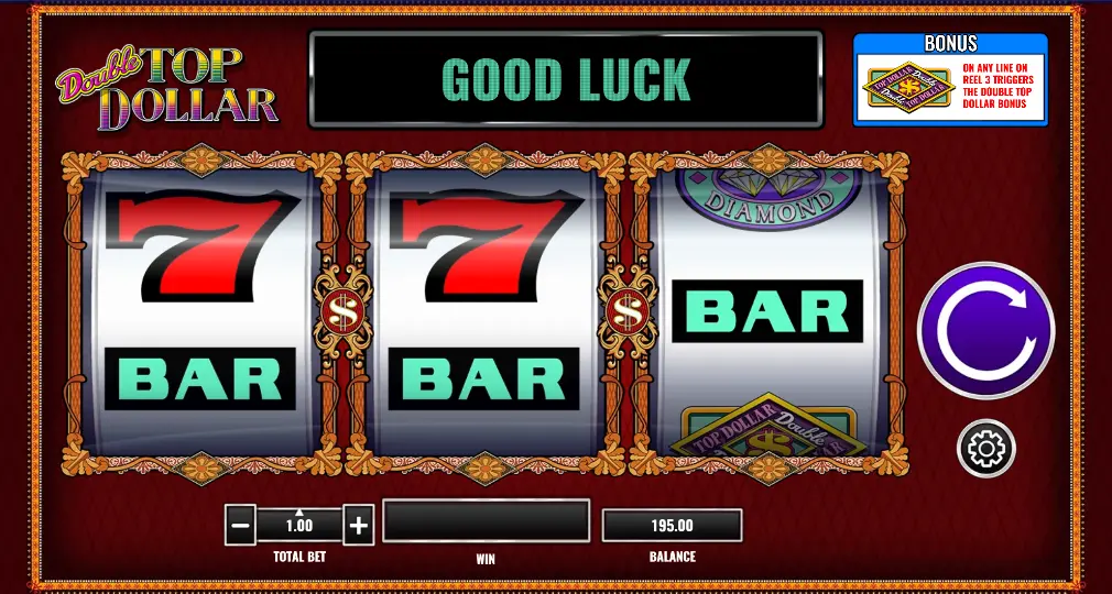 Screenshot of the free online Double Top Dollar slot by IGT
