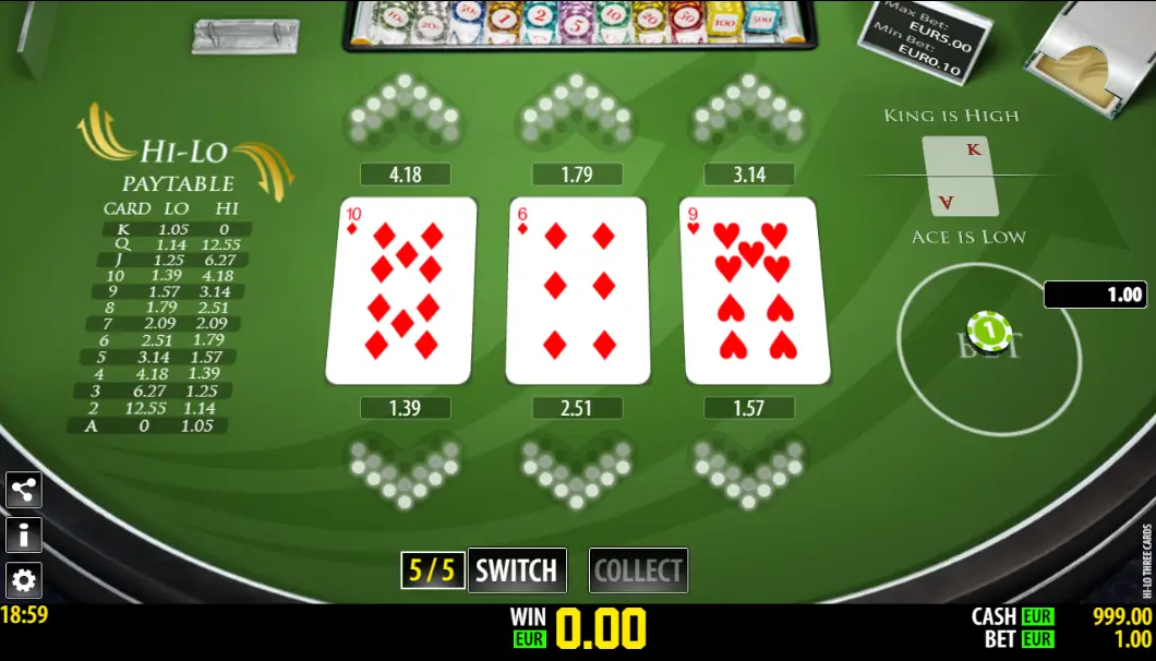 High Low Online Casino Game