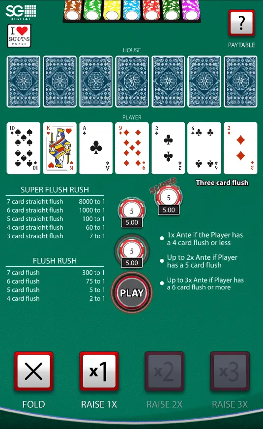 Screenshot of the mobile I Luv Suits game