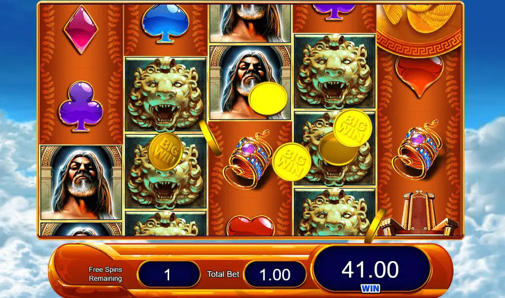 Screenshot of a big win in the Kronos slot during the free spins feature