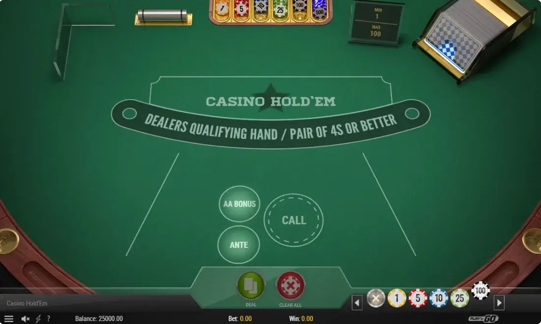 Online Casino Hold'em Game screenshot