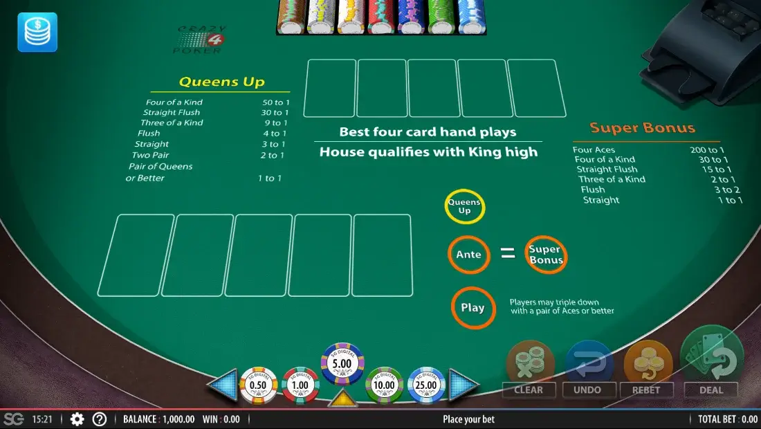 Play Crazy 4 Poker for Free Online No Download
