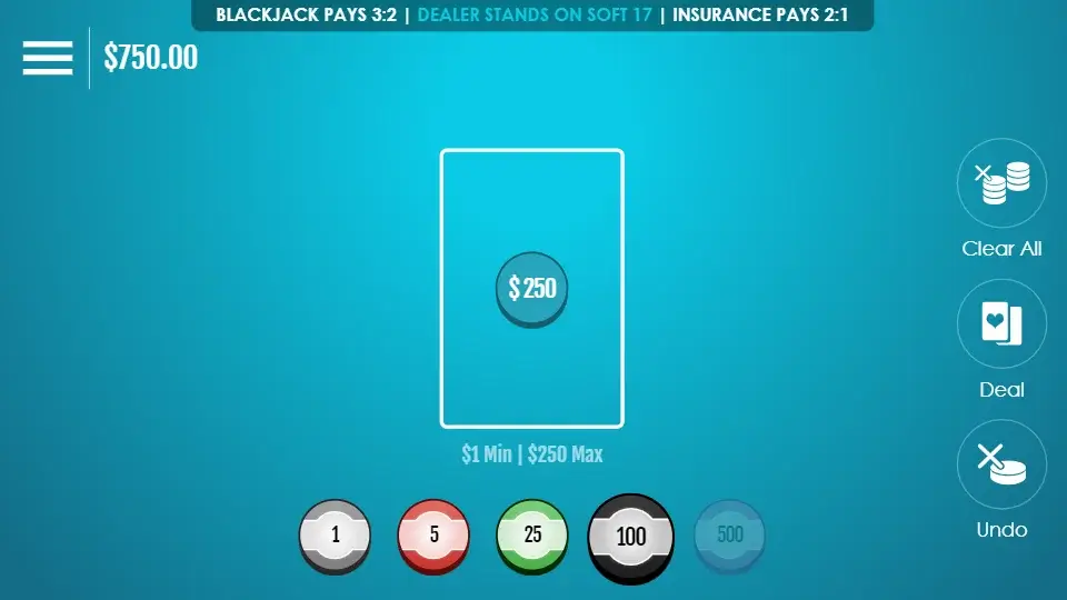 Online Double Deck Blackjack screenshot