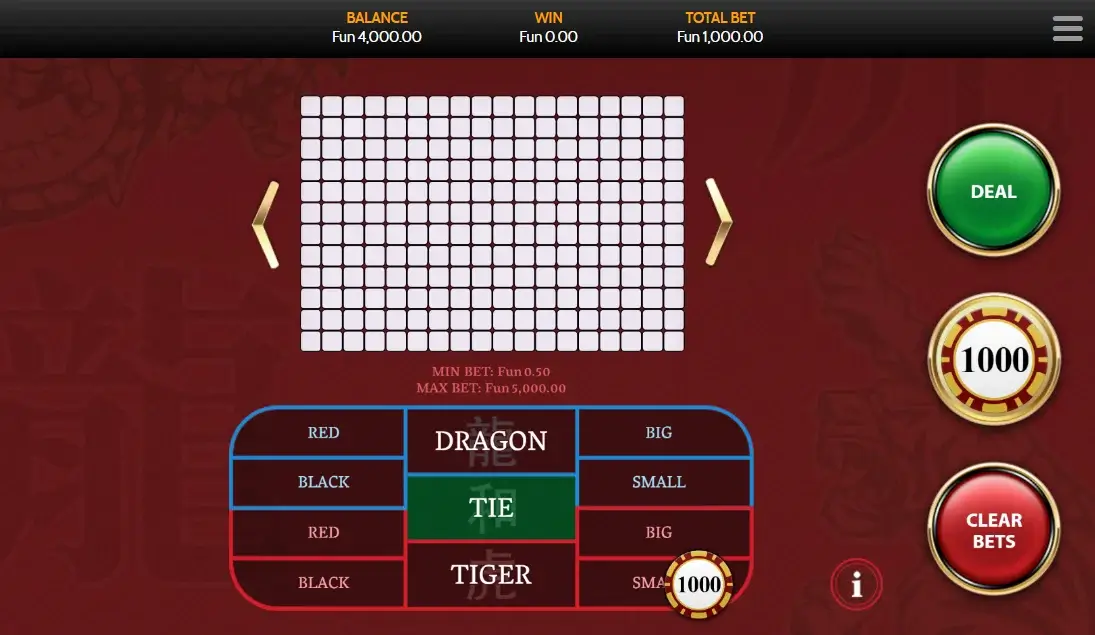 Online Dragon Tiger Game screenshot
