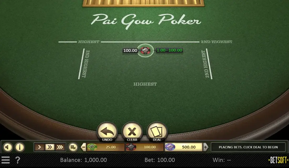 Online Pai Gow Poker Game screenshot