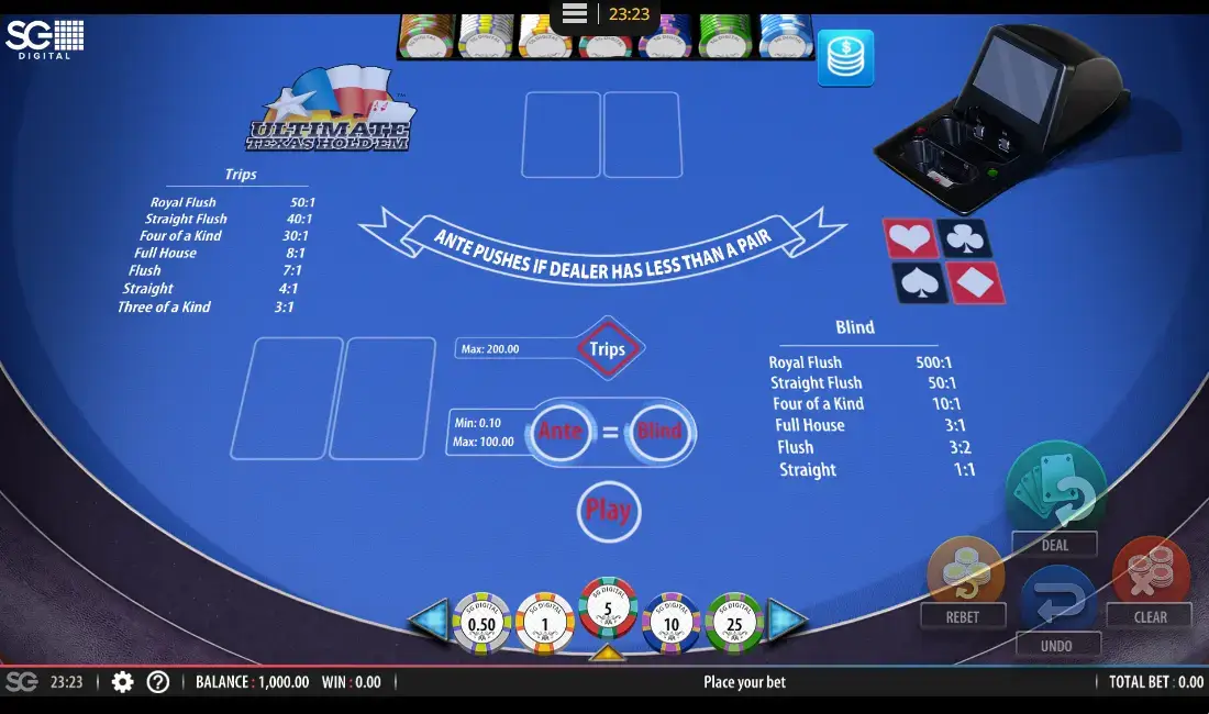 Online Ultimate Texas Hold'em Game screenshot