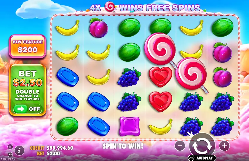 Screenshot of the free Sweet Bonanza slot by Pragmatic Play