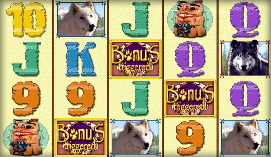 Bonus round triggered in Wolf Run